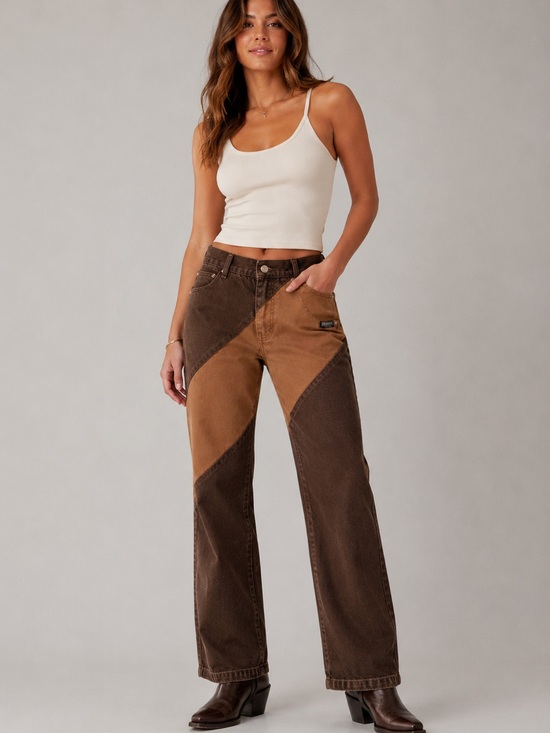 Roughrider Pants - vintage Roughrider by Circle T colorblock Western jeans from 1980-90’s